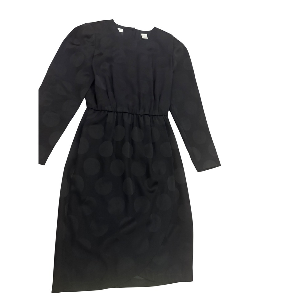 Liz Claiborne vintage Black Polka dot tulip career dress sz 8 - Picture 5 of 10